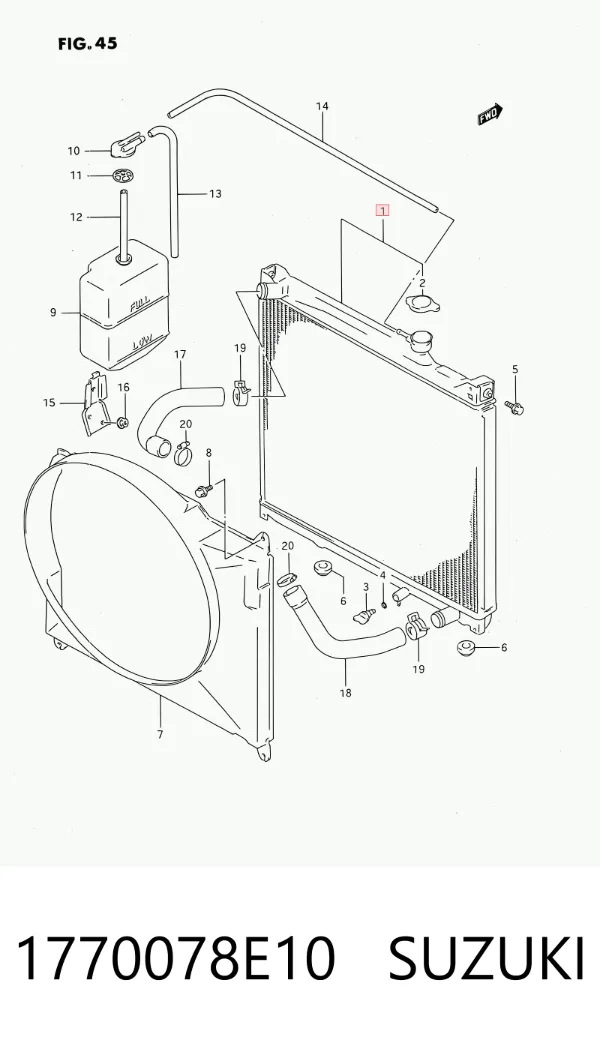 Радиатор 1770078E10 Suzuki