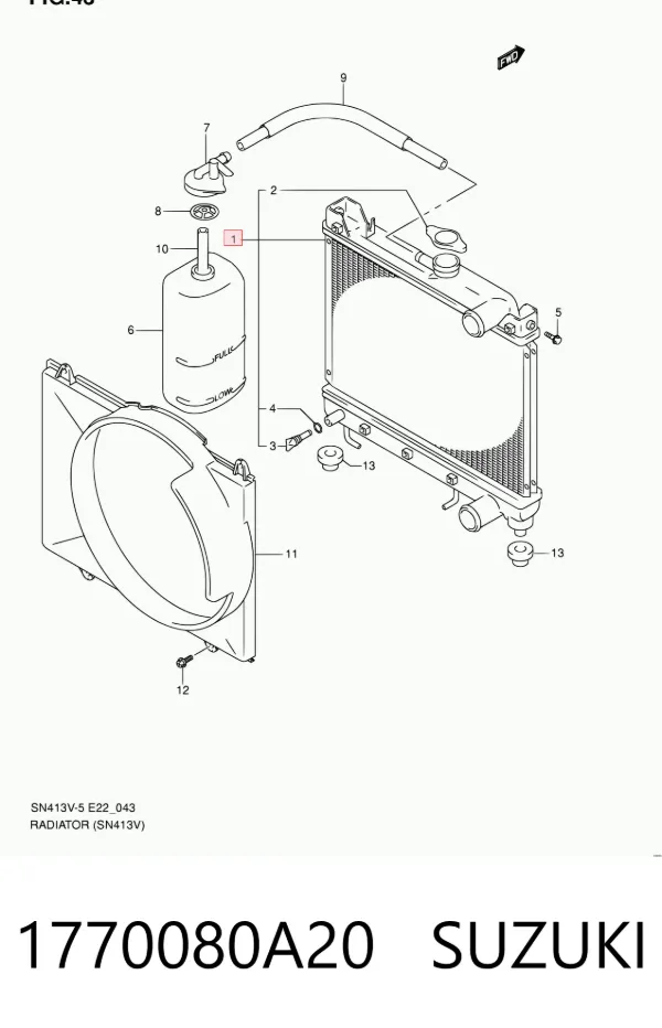 Радиатор 1770080A20 Suzuki