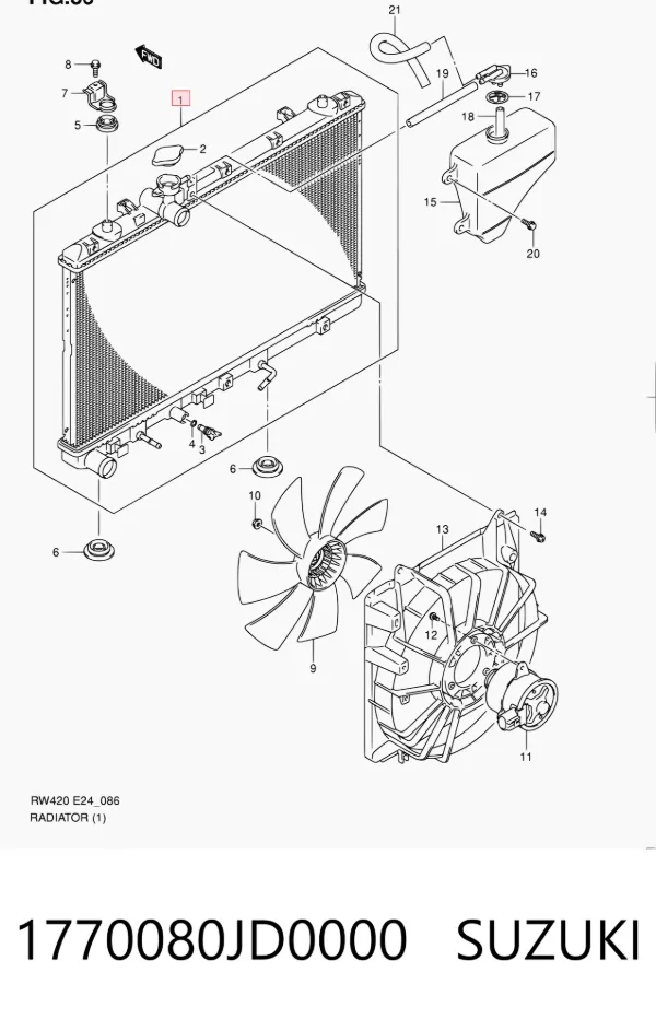 Радиатор 1770080JD0000 Suzuki