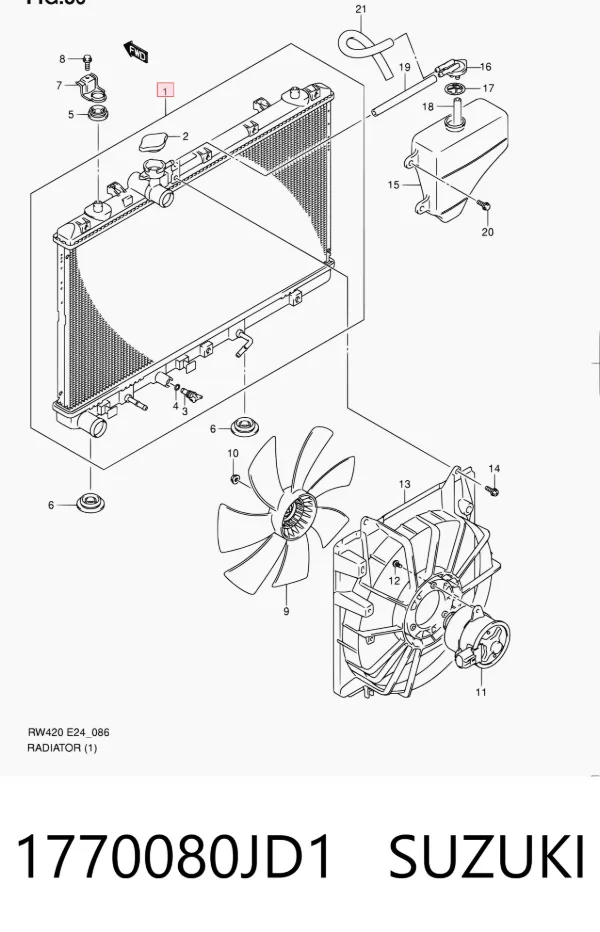 Радиатор 1770080JD1 Suzuki