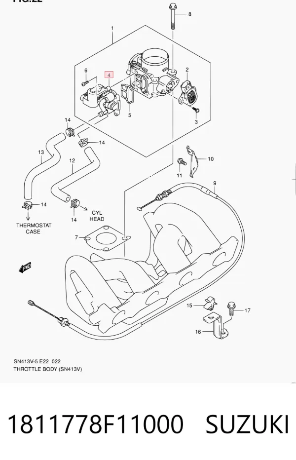 Регулятор холостого хода 1811778F11000 Suzuki