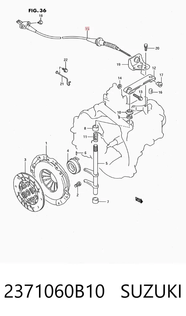 Трос сцепления 2371060B10 Suzuki
