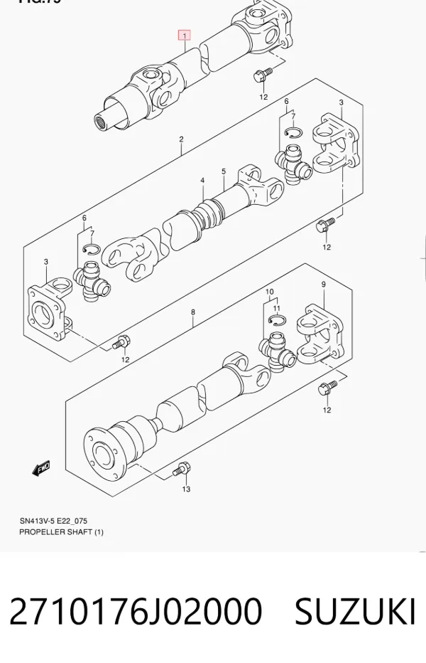 Кардан передний 2710176J02000 Suzuki