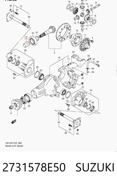 Втулка распорная хвостовика заднего моста SUZUKI 2731578E50