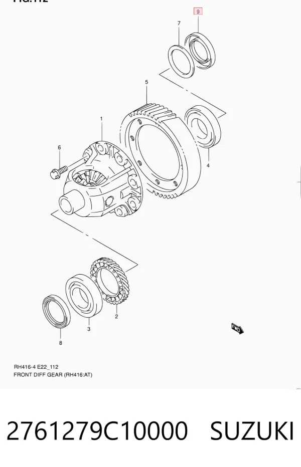 Левый сальник полуоси 2761279C10000 Suzuki