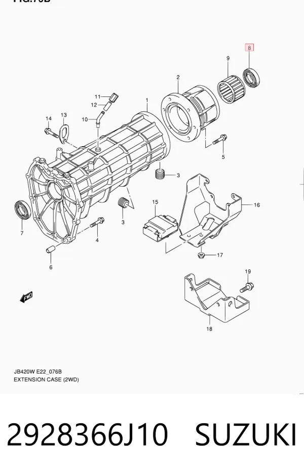 Сальник раздаточной коробки задний выходной 2928366J10 Suzuki