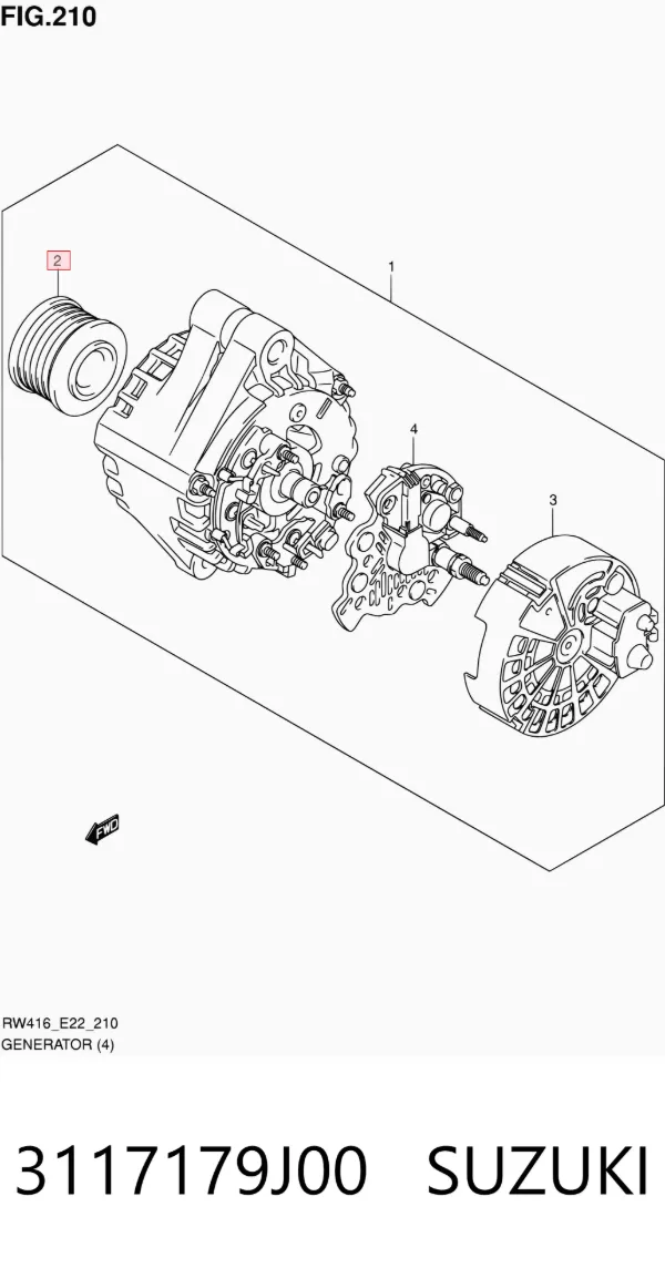Шкив генератора 3117179J00 Suzuki