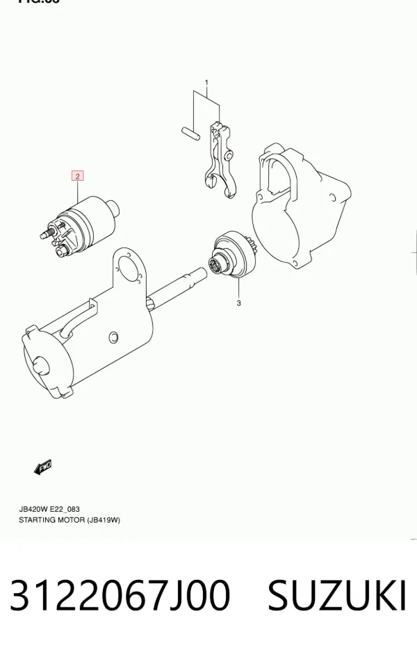 Втягивающее реле стартера 3122067J00 Suzuki