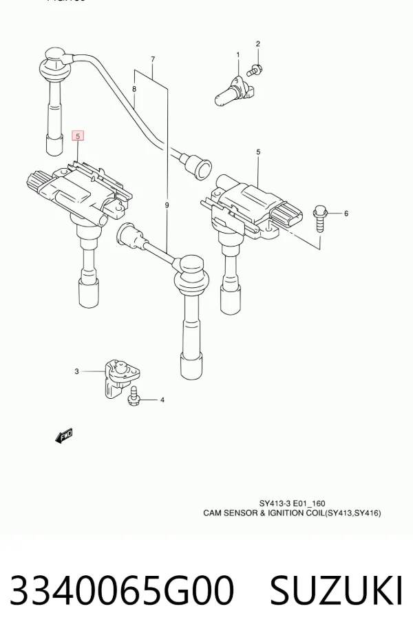 Катушка зажигания 3340065G00 Suzuki