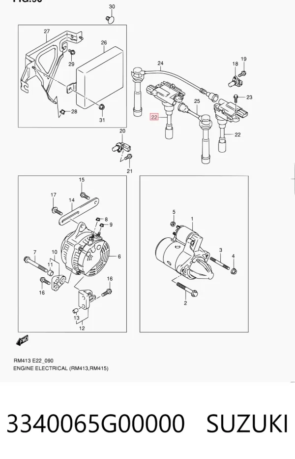 Катушка зажигания 3340065G00000 Suzuki