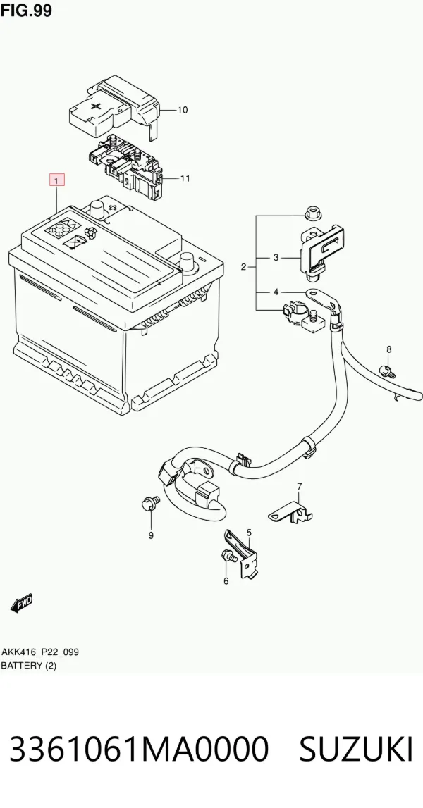 Аккумулятор 3361061MA0000 Suzuki