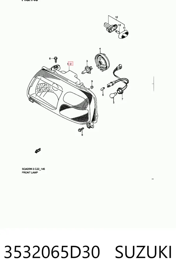 Левая фара 3532065D30 Suzuki