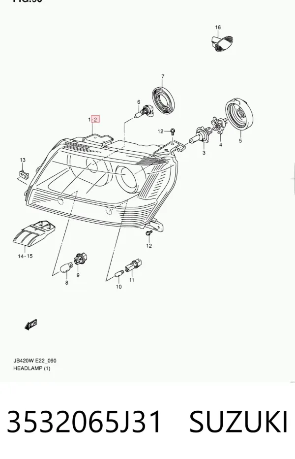 Левая фара 3532065J31 Suzuki