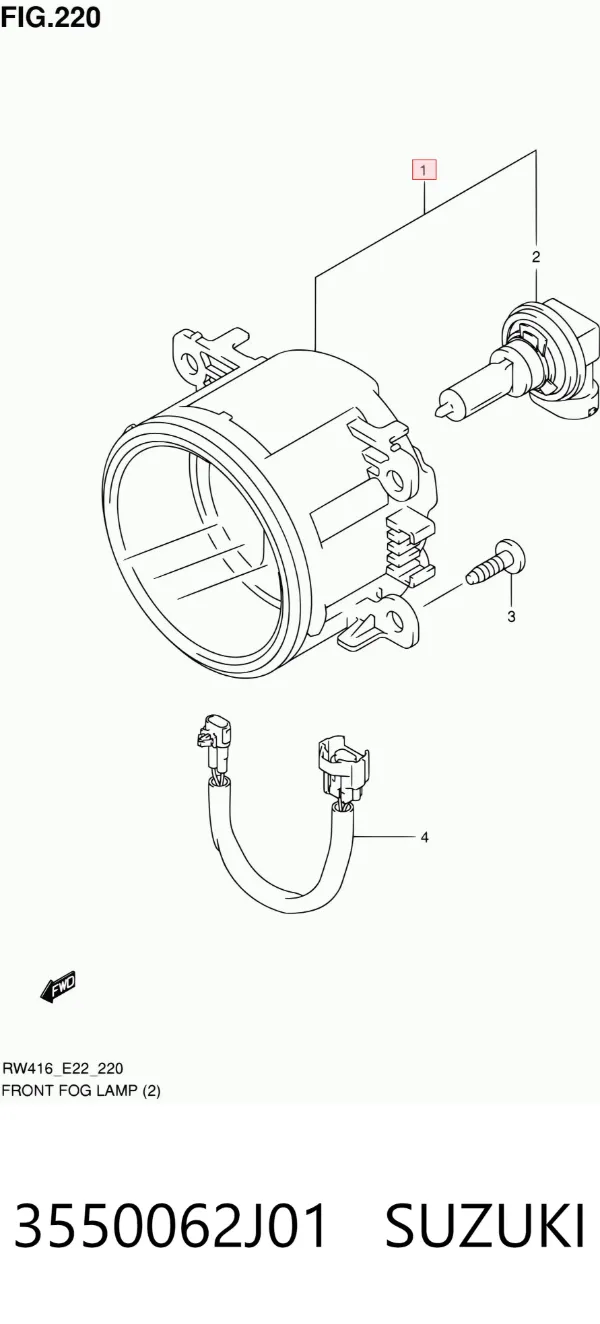 Противотуманки 3550062J01 Suzuki