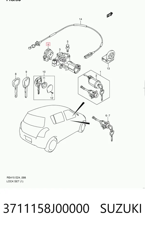 Контактная группа 3711158J00000 Suzuki