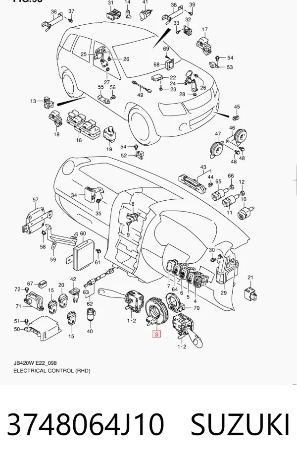 Шлейф руля 3748064J10 Suzuki