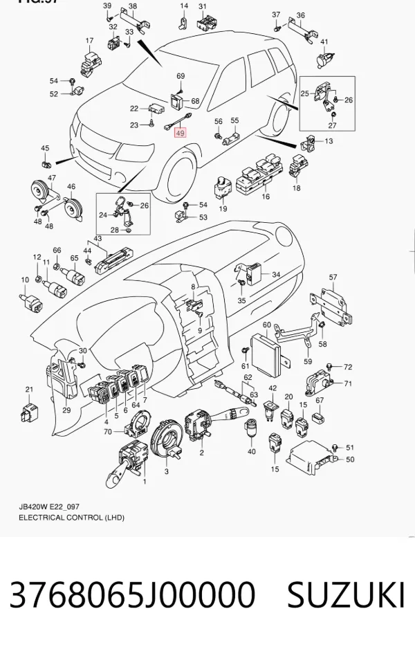 Датчик раздаточной коробки включения полного привода 3768065J00000 Suzuki
