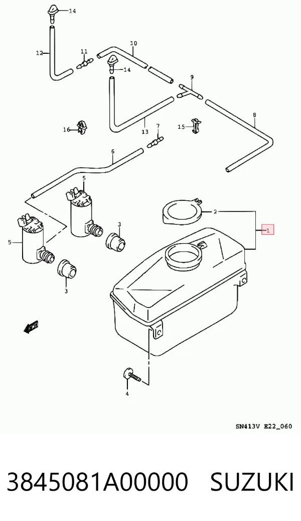 Бачок омывателя 3845081A00000 Suzuki
