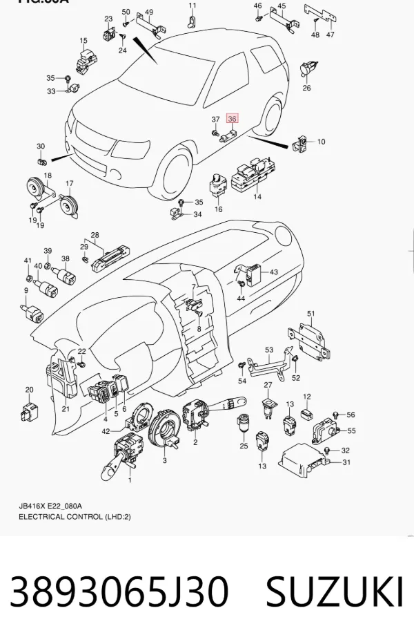 Датчик удара 3893065J30 Suzuki