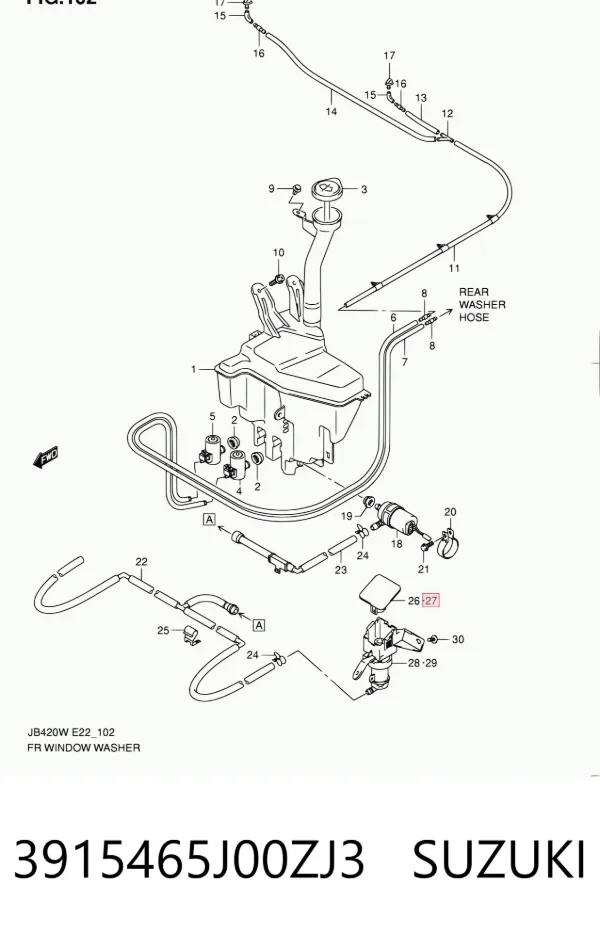 Накладка форсунки омывателя фары передней 3915465J00ZJ3 Suzuki