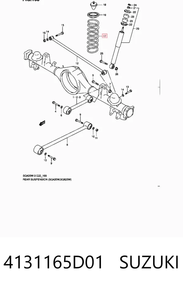 Задняя пружина 4131165D01 Suzuki
