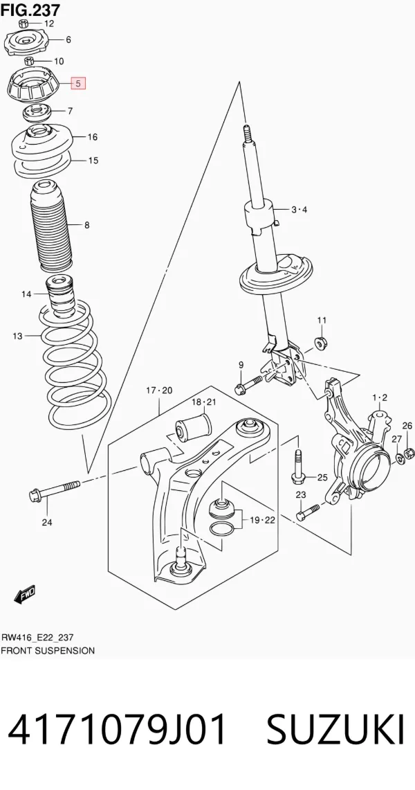Опора переднего амортизатора 4171079J01 Suzuki