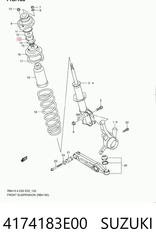 Опорный подшипник амортизатора 4174183E00 Suzuki