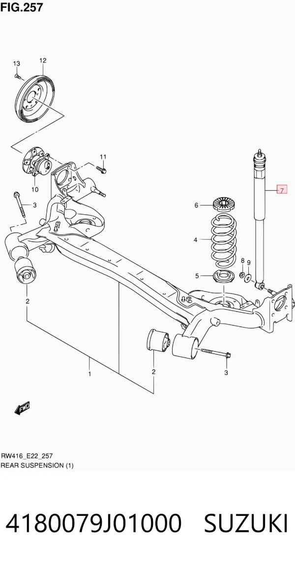 Амортизатор задний 4180079J01000 Suzuki