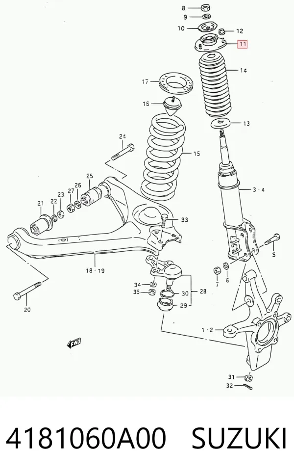 Опора переднего амортизатора 4181060A00 Suzuki