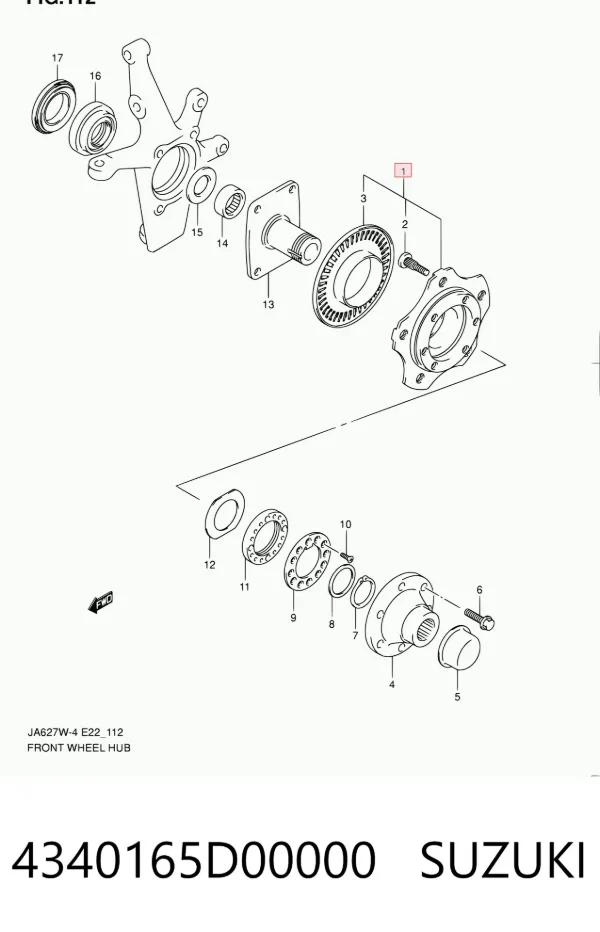 Передняя ступица 4340165D00000 Suzuki