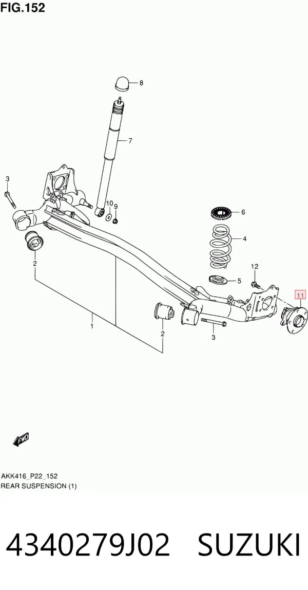 Задняя ступица 4340279J02 Suzuki