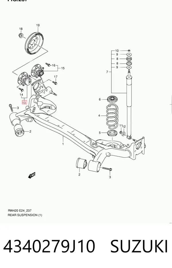 Задняя ступица 4340279J10 Suzuki