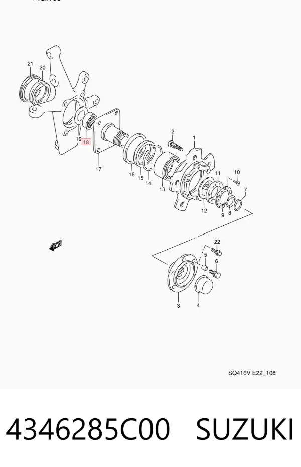 Подшипник ступицы 4346285C00 Suzuki