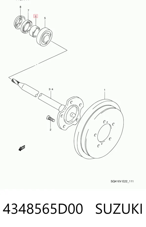 Подшипник задней ступицы 4348565D00 Suzuki