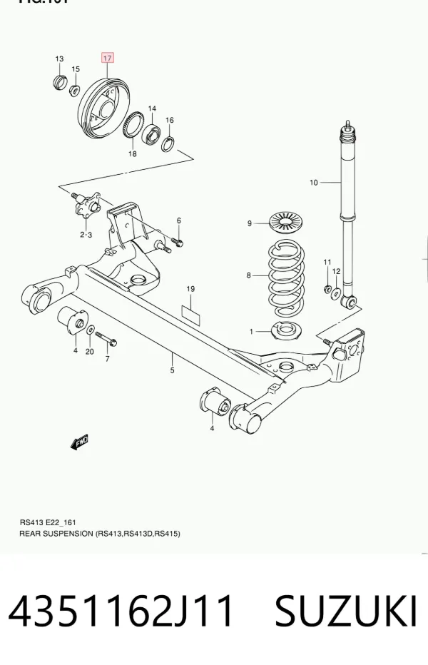 Тормозной барабан 4351162J11 Suzuki