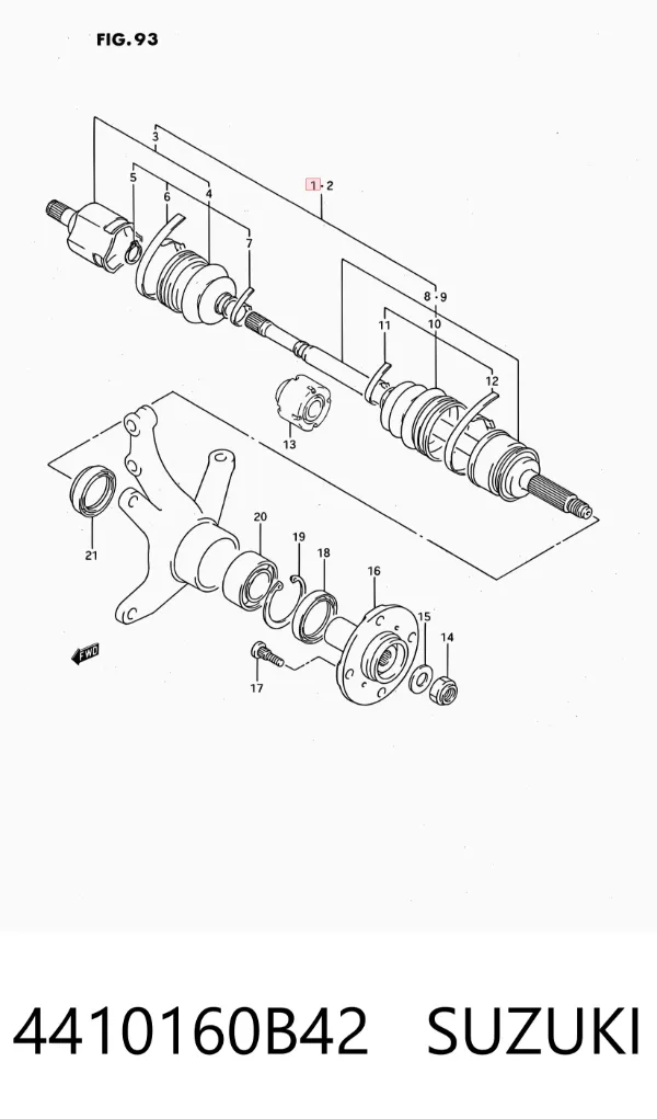 ШРУС наружный задний 4410160B42 Suzuki