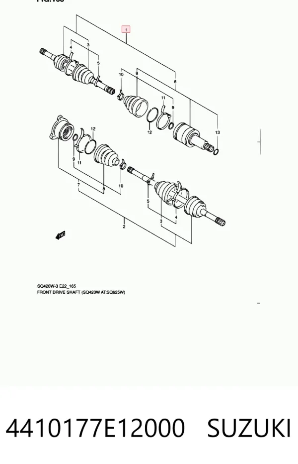 Правая полуось 4410177E12000 Suzuki