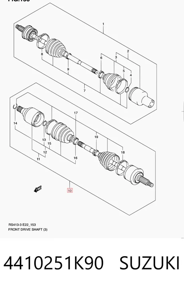 Правая полуось 4410251K90 Suzuki