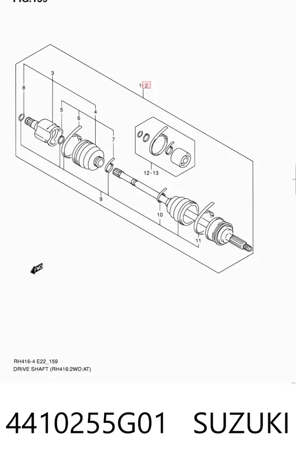 ШРУС наружный передний 4410255G01 Suzuki