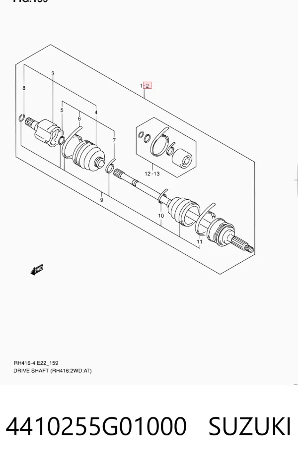 ШРУС наружный передний 4410255G01000 Suzuki