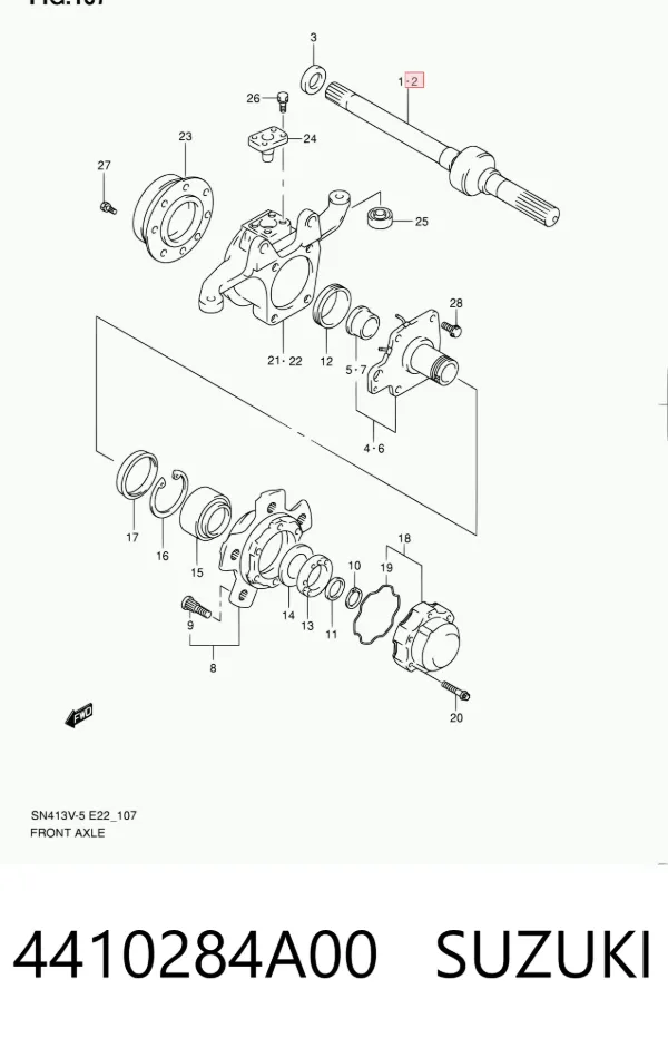 Левая полуось 4410284A00 Suzuki