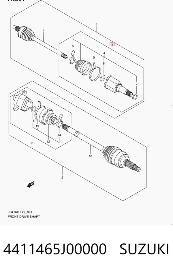 ШРУС внутренний правый 4411465J00000 Suzuki