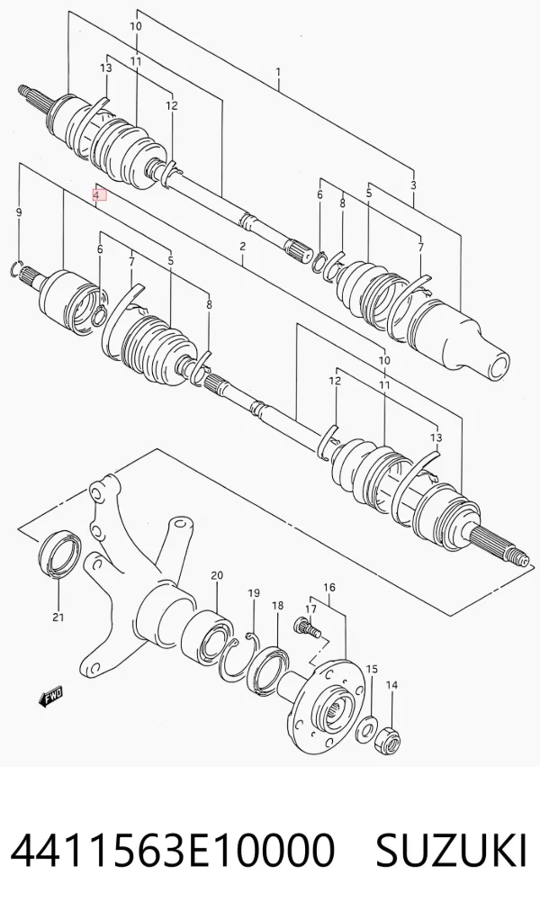 ШРУС внутренний 4411563E10000 Suzuki