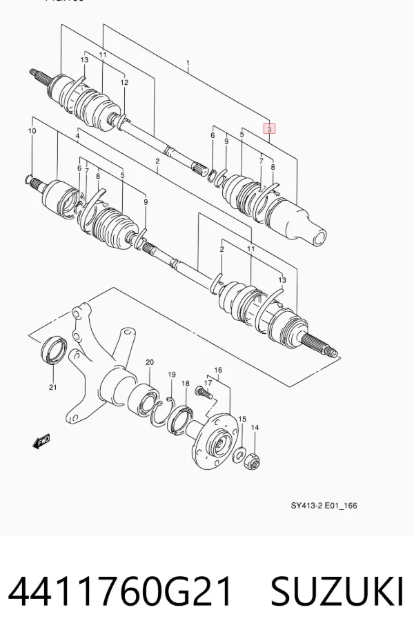 ШРУС внутренний правый 4411760G21 Suzuki
