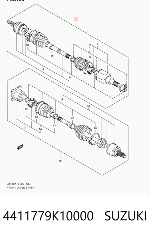 Правая полуось 4411779K10000 Suzuki