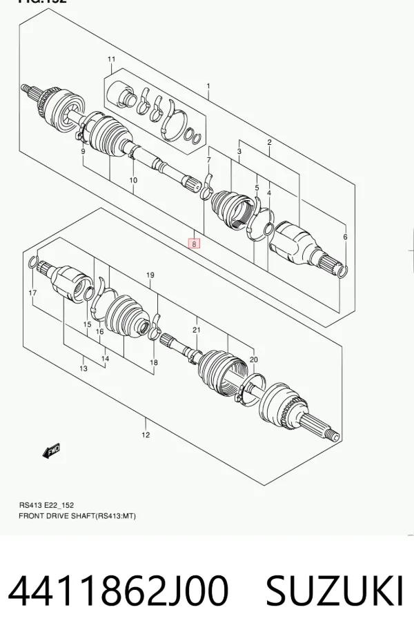 Пыльник ШРУСа наружный 4411862J00 Suzuki