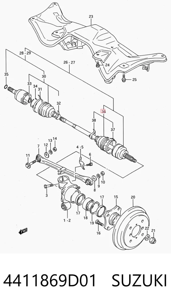 Пыльник ШРУСа наружный 4411869D01 Suzuki