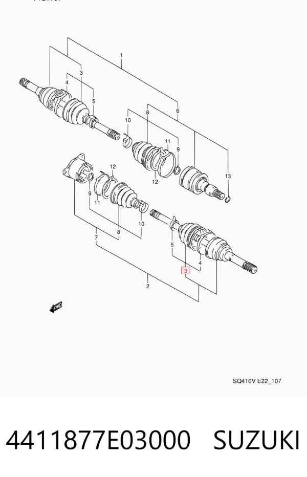 Пыльник ШРУСа наружный 4411877E03000 Suzuki