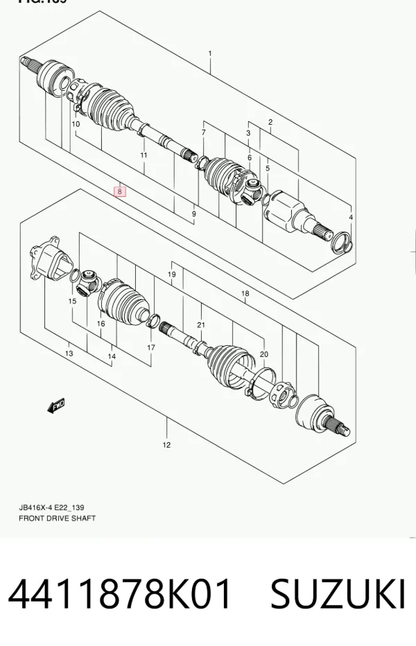 Правая полуось 4411878K01 Suzuki
