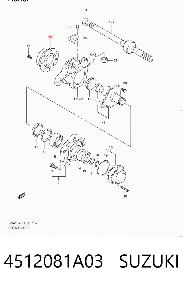 Сальник переднего поворотного кулака 4512081A03 Suzuki
